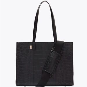 The Work Tote in Black Croc